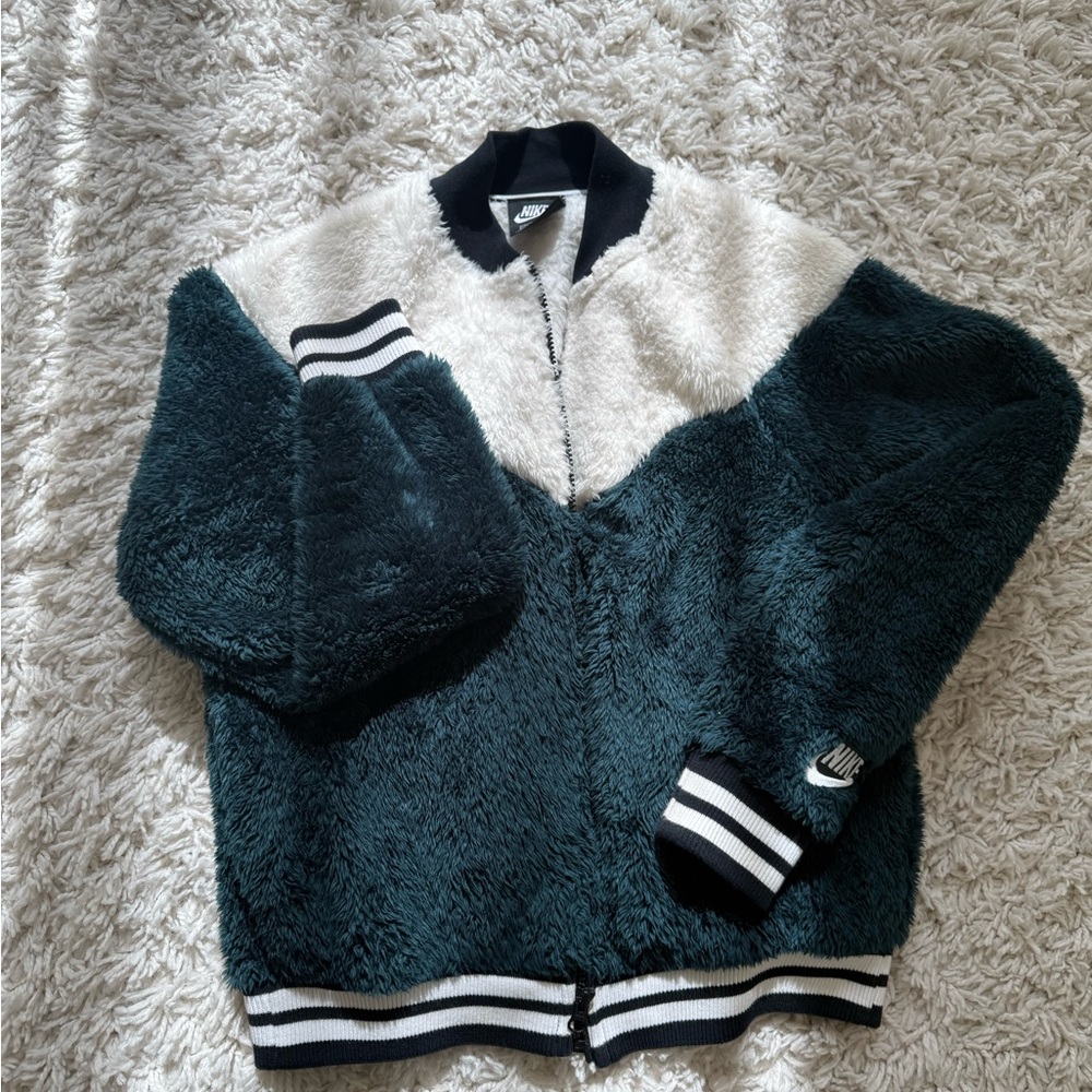 Nike Black and White Fleece Jacket